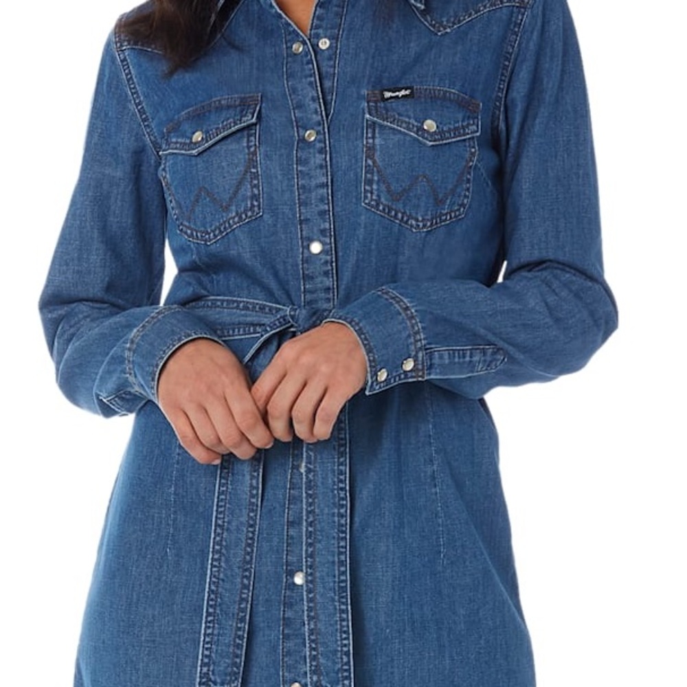 Wrangler Retro Indigo Denim Shirt Dress